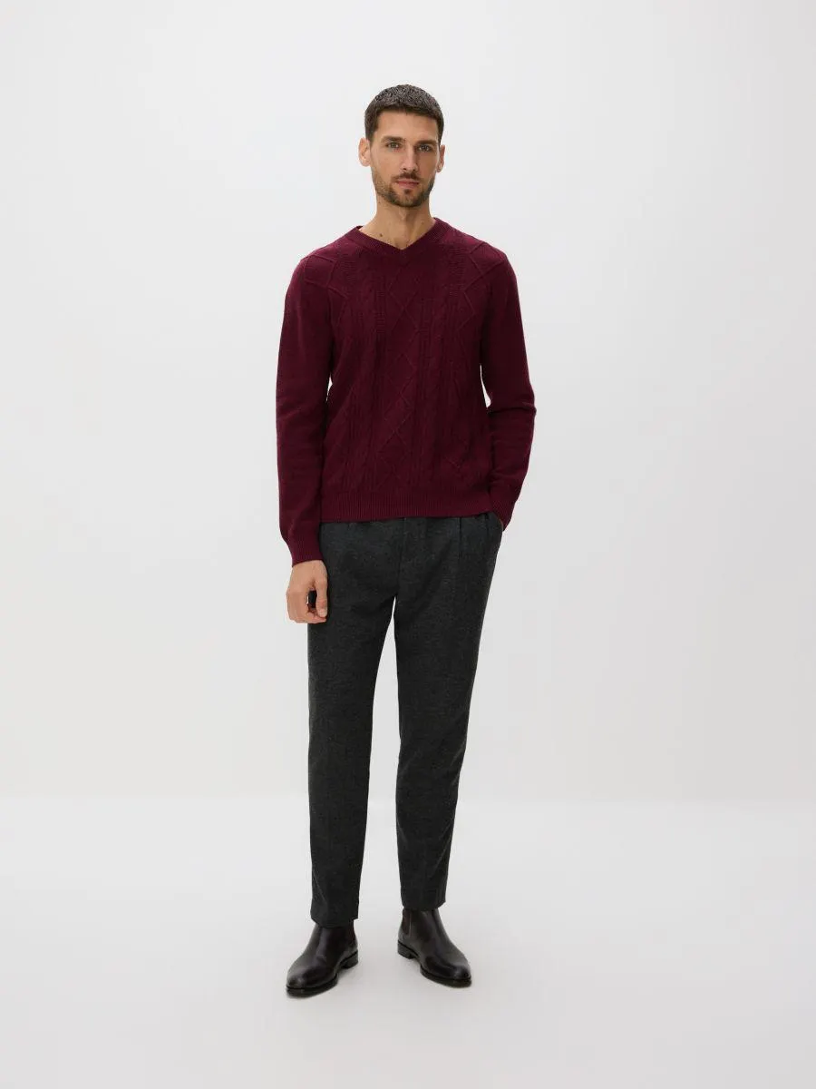 Strukturovaný svetr s vlnou