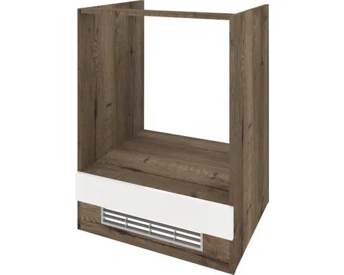 Spodní kuchyňská skříňka pro vestavný sporák BASIC S 60 ER dub halifax/biela lesk