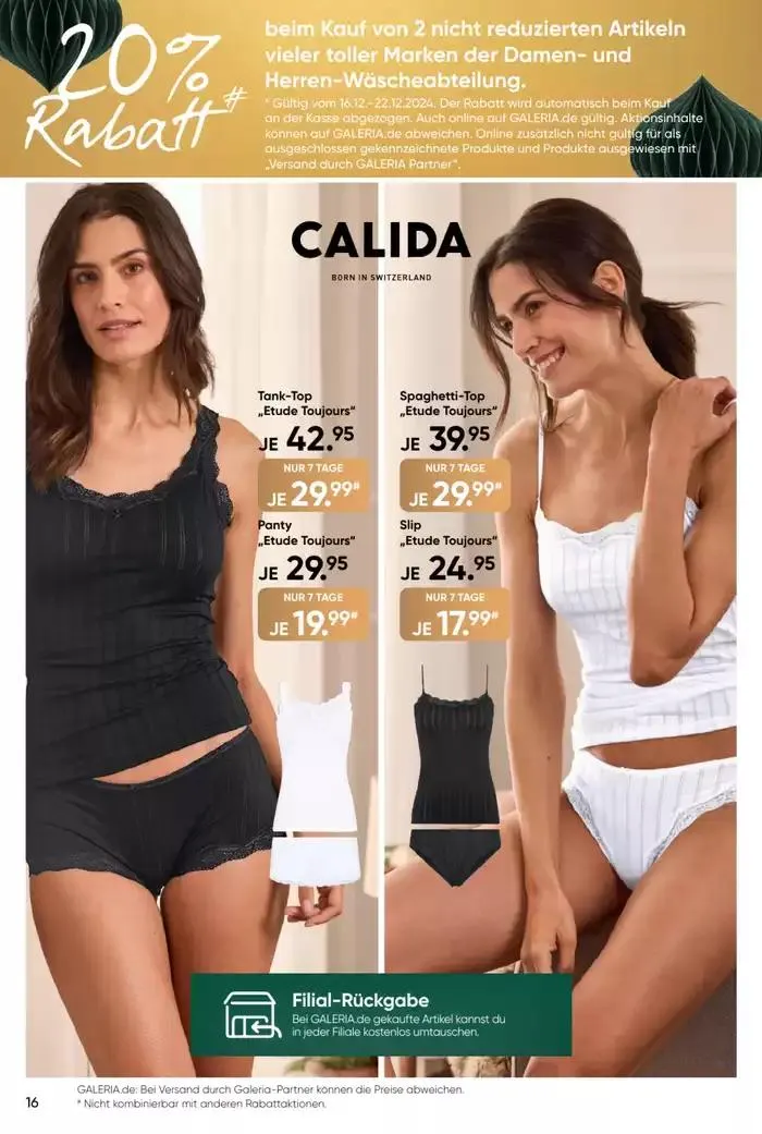 Galeria Karstadt Kaufhof Angebote von 16. Dezember bis 30. Dezember 2024 - Prospekt seite 7
