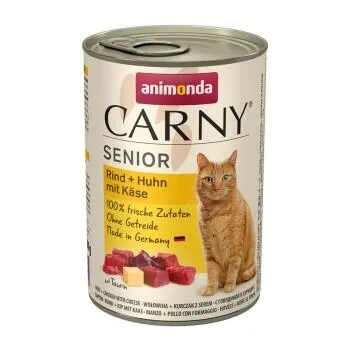 animonda Carny Nassfutter Katze Senior 6x400 g Rind und Huhn mit Käse