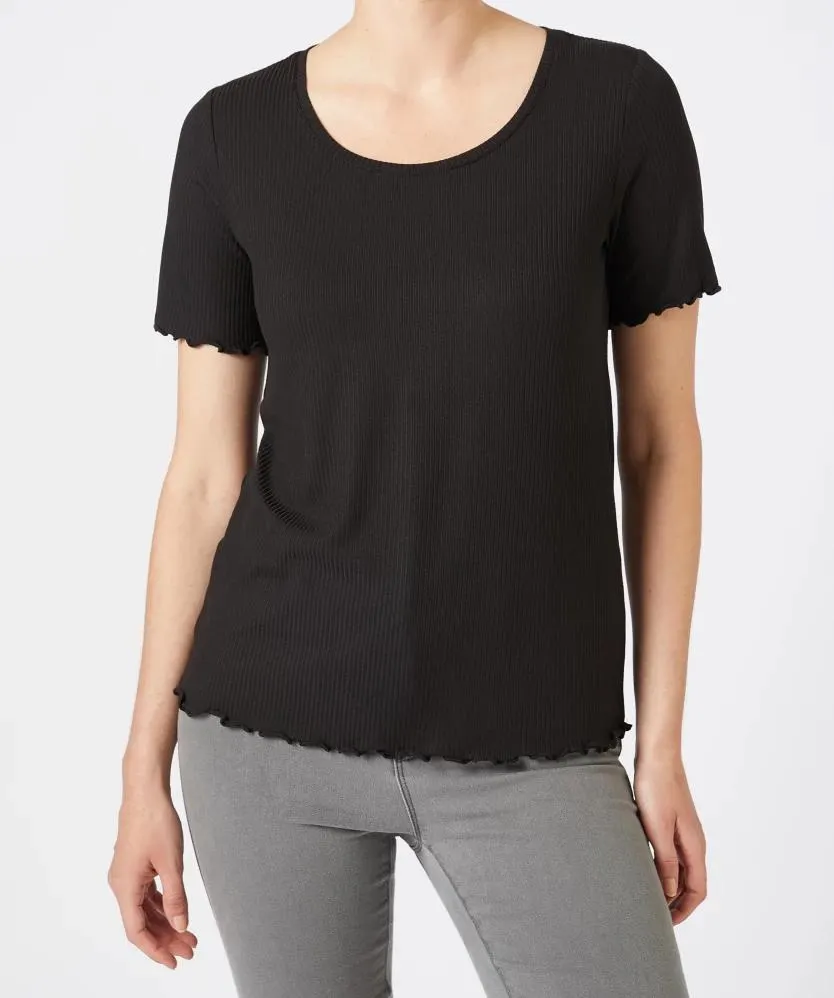 Geripptes T-Shirt Janina, Wellenkanten