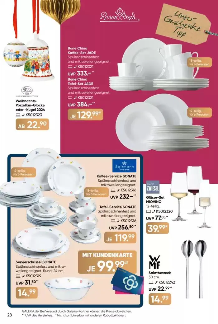 Galeria Karstadt Kaufhof Angebote von 16. Dezember bis 30. Dezember 2024 - Prospekt seite 20