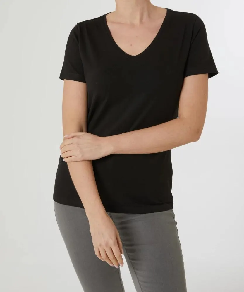 Basic T-Shirt Janina, V-Ausschnitt