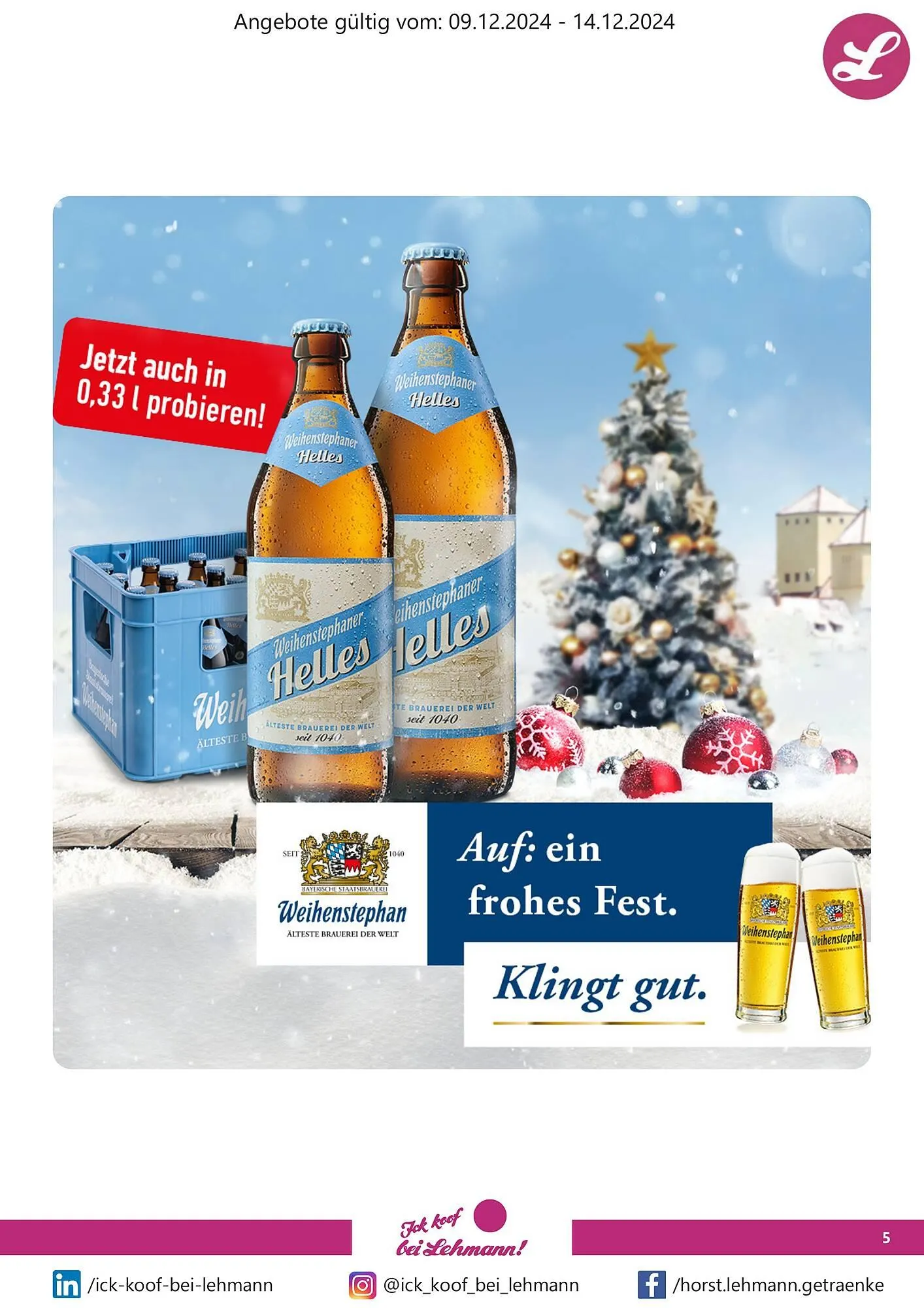 Getränke Lehmann Prospekt von 9. Dezember bis 14. Dezember 2024 - Prospekt seite 5
