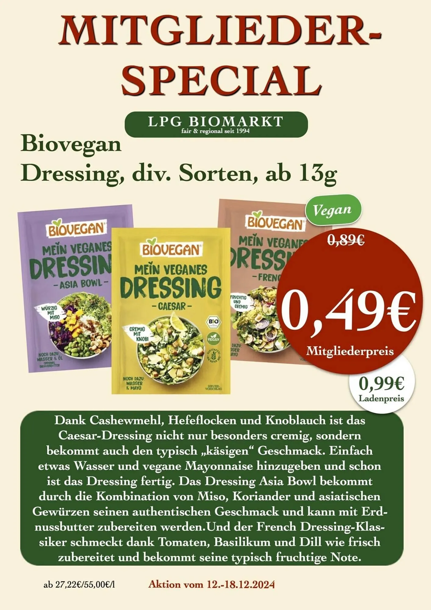 LPG Biomarkt Prospekt von 12. Dezember bis 18. Dezember 2024 - Prospekt seite 17