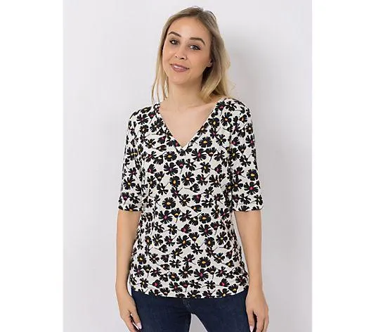 EVA LUTZ Shirt V-Ausschnitt bedruckt figurumspielend