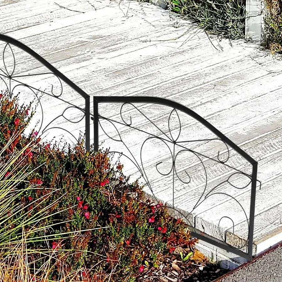 Grüner Jan Metall-Beeteinfassung Blume 4er-Set Schwarz