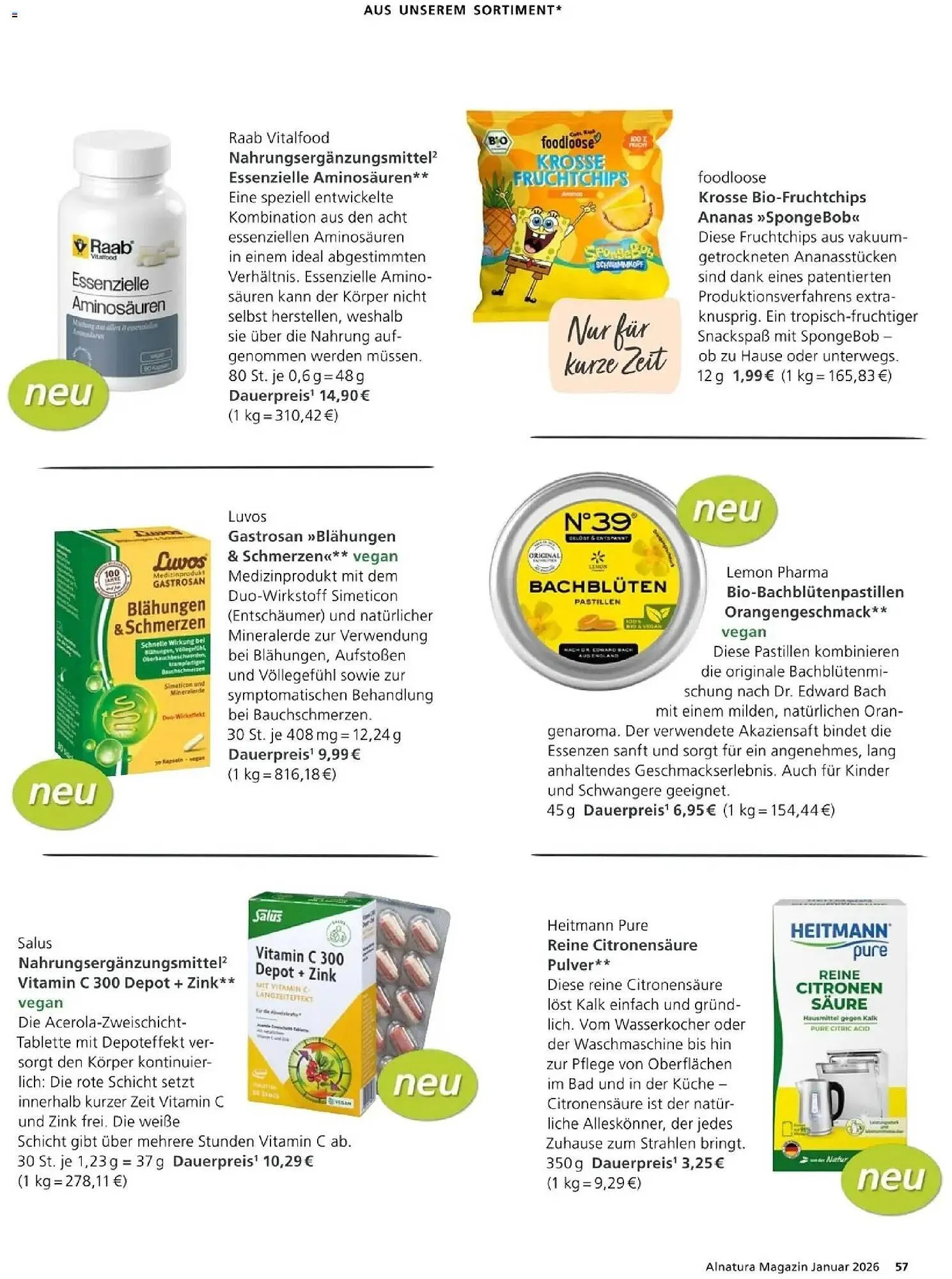 Alnatura Prospekt von 1. Januar bis 31. Januar 2026 - Prospekt seite 57