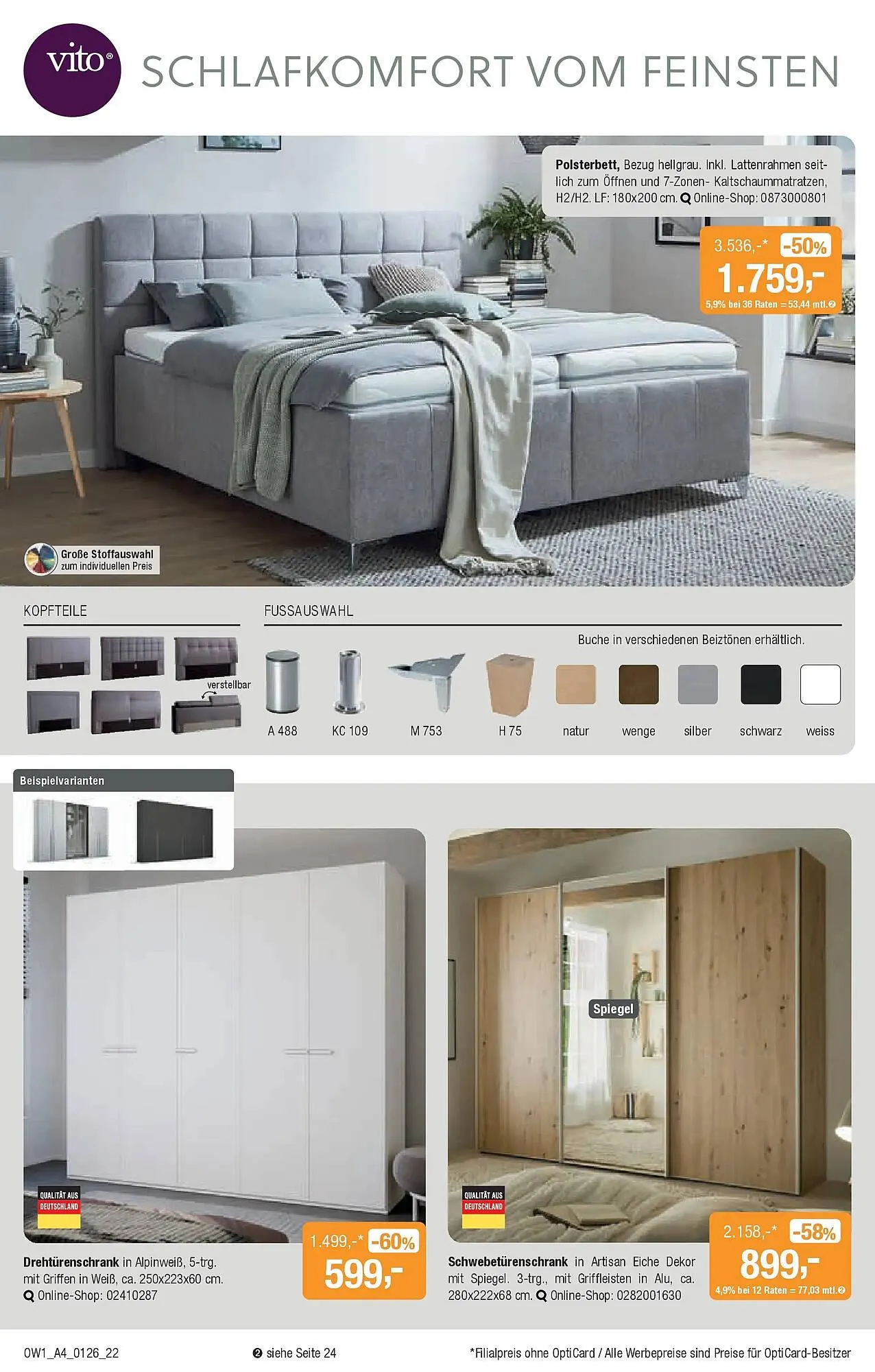 Opti Wohnwelt Prospekt von 18. Dezember bis 28. Januar 2026 - Prospekt seite 22