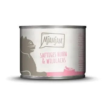 MjAMjAM Nassfutter Katze Adult 6x200 g Huhn und Wildlachs