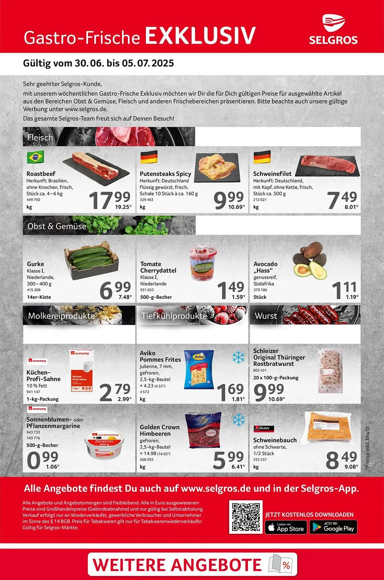 Selgros Prospekt von 30. Juni bis 6. Juli 2025 - Prospekt seite 1