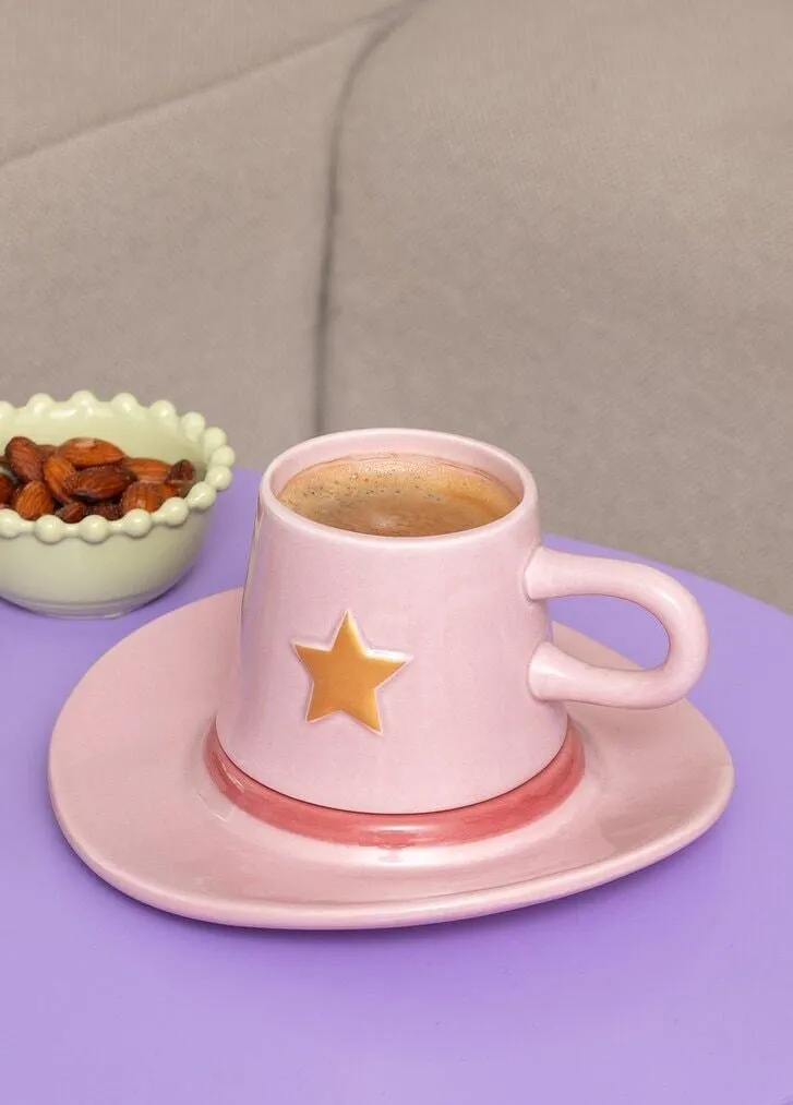Cowboy hat mug with saucer - 210 ml