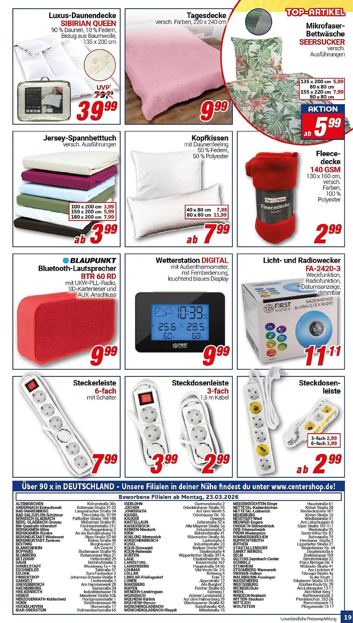 CENTERSHOP Prospekt von 23. März bis 28. März 2026 - Prospekt seite 19