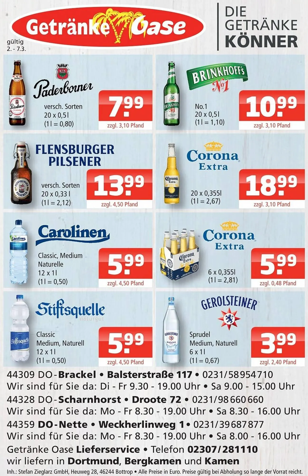 Getränke Oase Prospekt von 2. März bis 7. März 2026 - Prospekt seite 1
