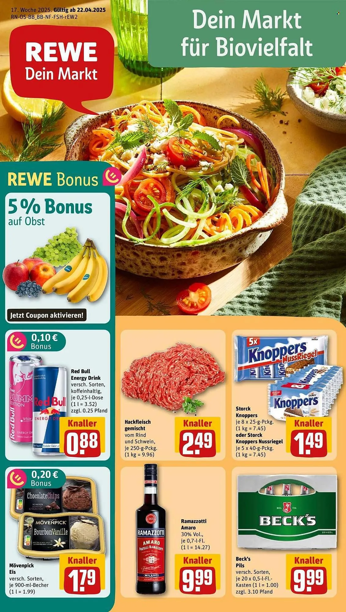 REWE Prospekt von 21. April bis 27. April 2025 - Prospekt seite 1