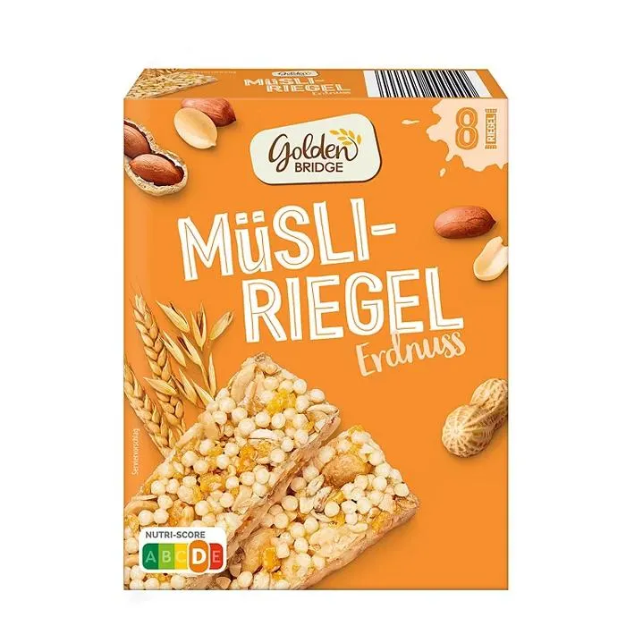 GOLDEN BRIDGE Müsli-Riegel 8 x 25 g, Erdnuss