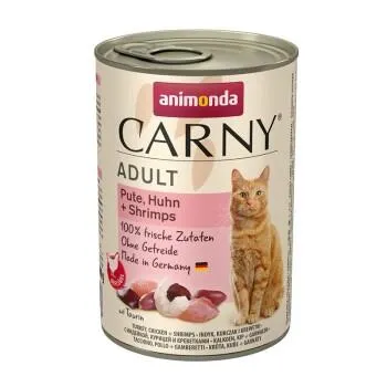animonda Carny Nassfutter Katze Adult 6x400 g Pute, Huhn und Shrimps