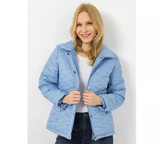 CENTIGRADE Steppjacke Stehkragen 2-Wege-Reißverschluss mit Druckknopfleiste