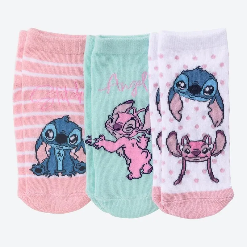 Lilo & Stitch Kinder-Sneaker-Socken, 3er-Pack