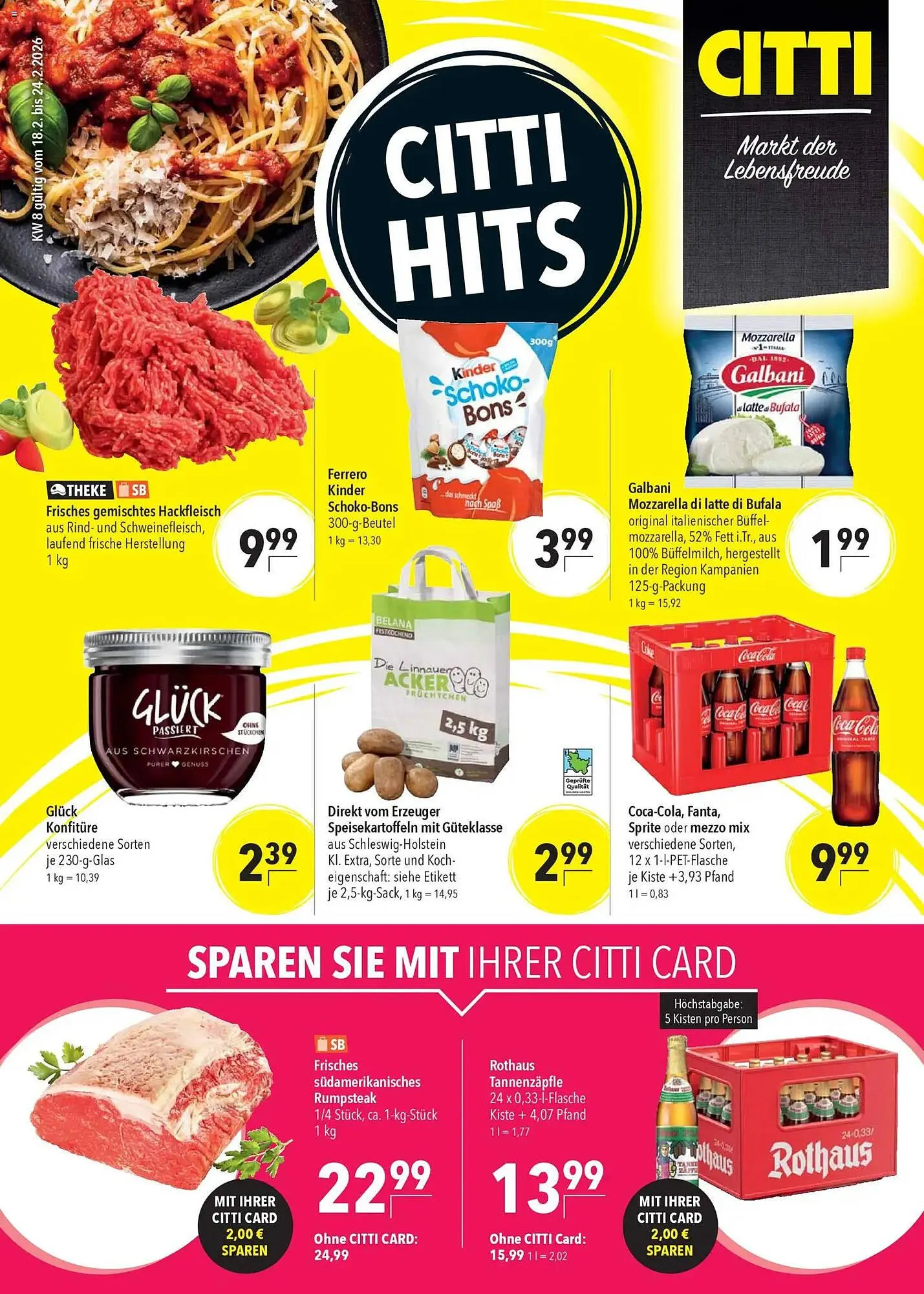 CITTI Markt Prospekt von 18. Februar bis 24. Februar 2026 - Prospekt seite 1