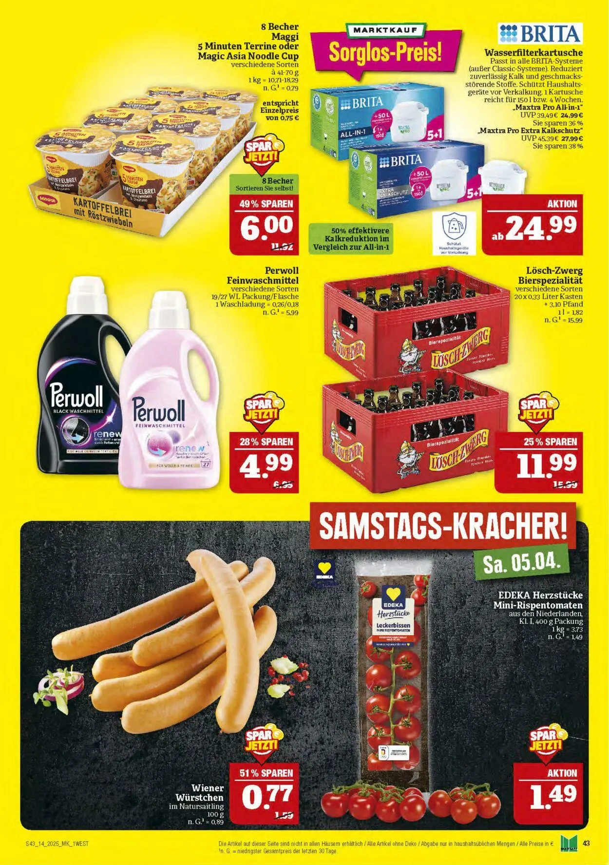 Marktkauf - Nürnberg-Thon Aktueller Prospekt von 31. März bis 5. April 2025 - Prospekt seite 43