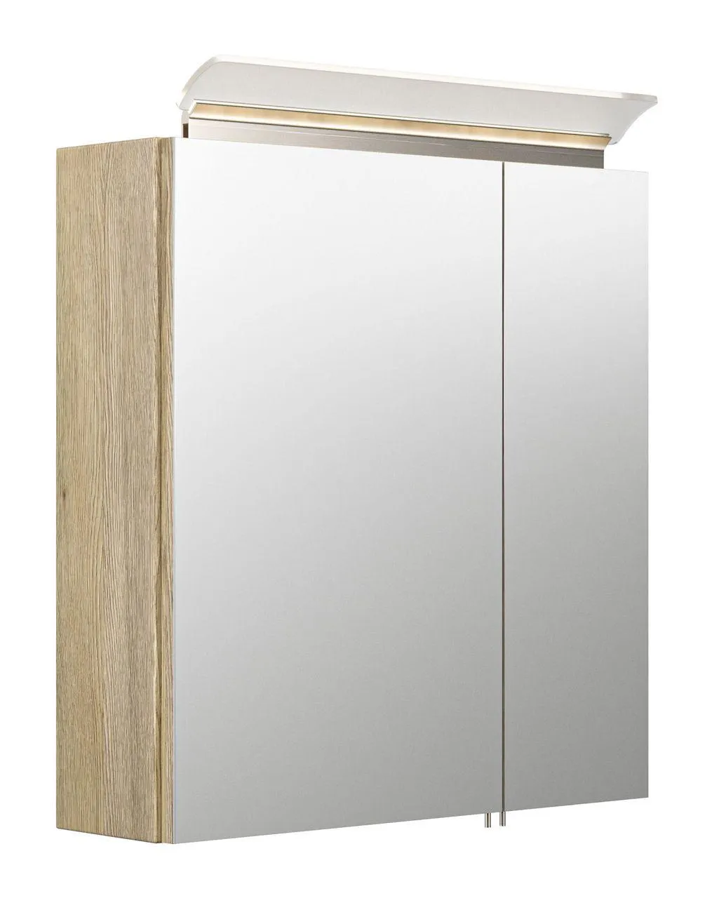 Spiegelschrank 60 inklusive LED-Acrylglaslampe eiche hell EEK: F