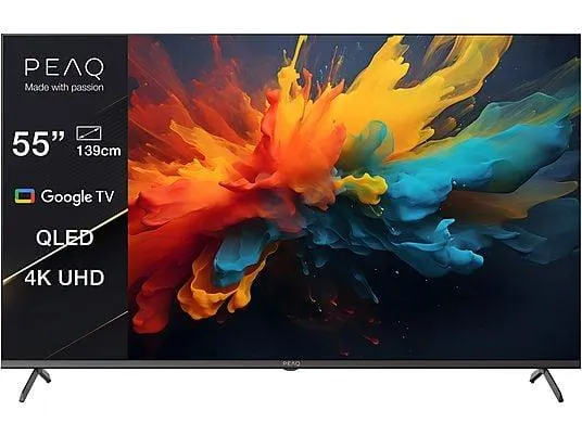 PEAQ PTV 55GQU-5024 55" Google QLED UHD TV (Flat, 55 Zoll / 139 cm, QLED 4K, SMART TV, Google TV)