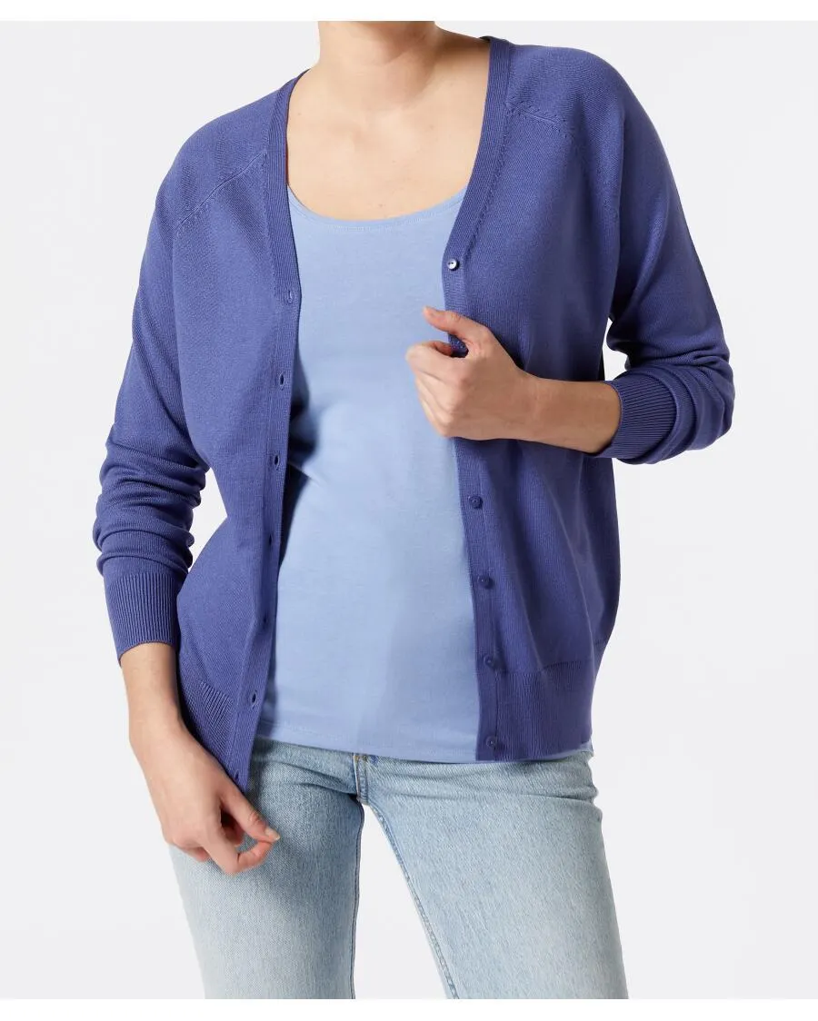 Strickjacke mit V-Ausschnitt Janina, Knopfleiste