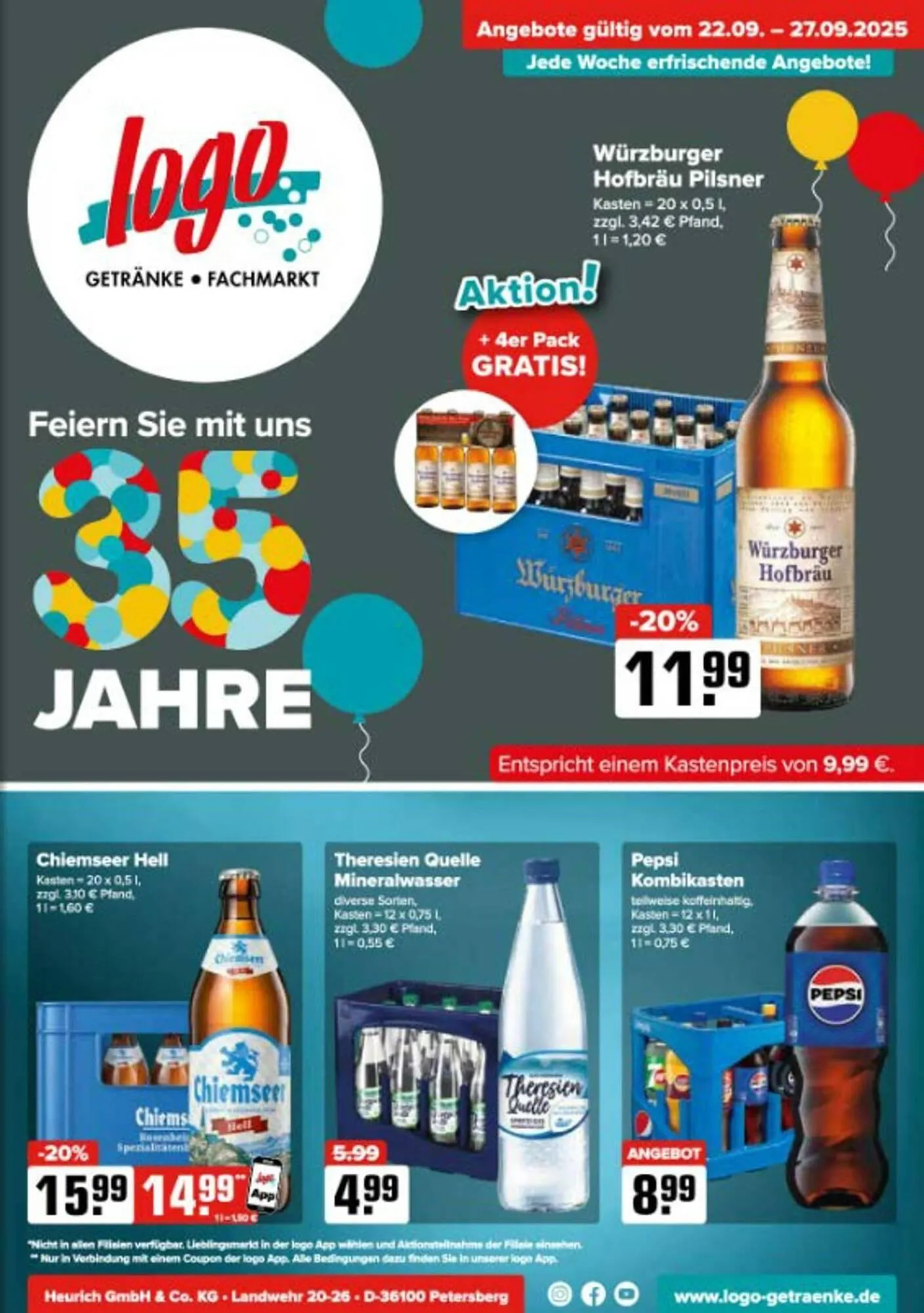 Logo Getränkemarkt Prospekt von 22. September bis 27. September 2025 - Prospekt seite 1