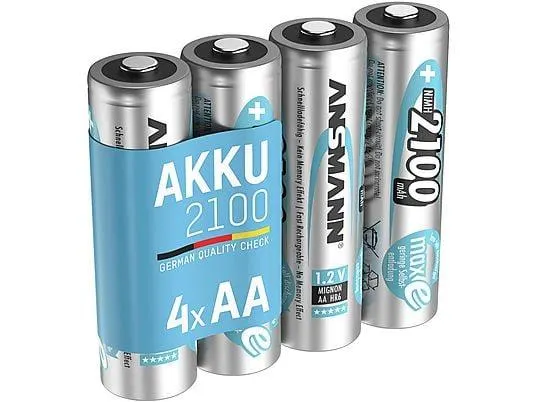 ANSMANN 5035052 AA 2100 MAX-E 4ER Akku AA Mignon Akku AA Mignon, Ni-MH, 1.2 Volt, 2100 mAh 4 Stück