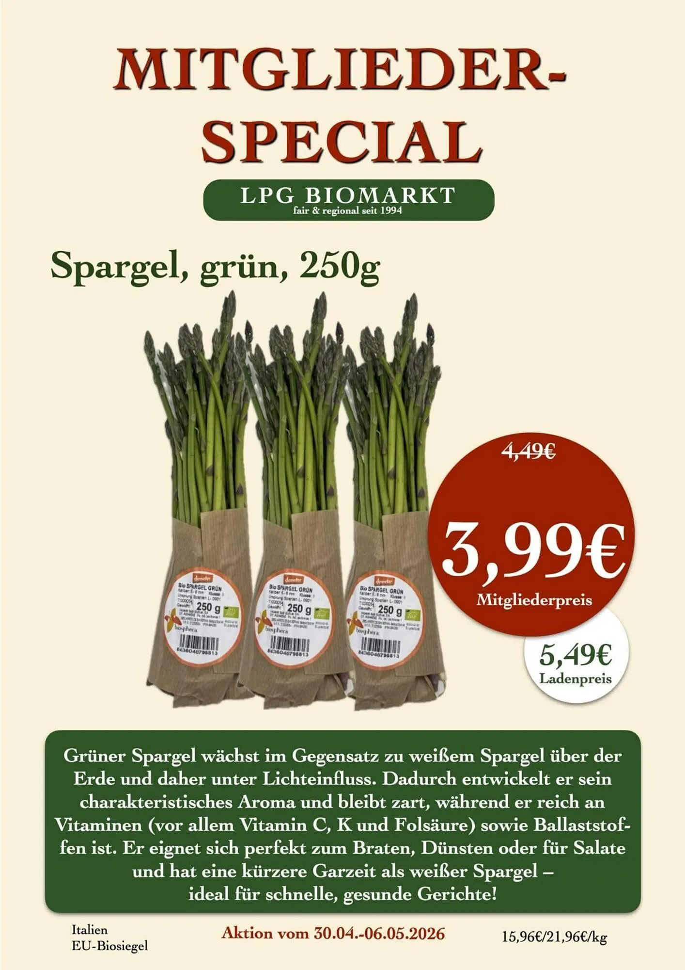 LPG Biomarkt Prospekt von 30. April bis 6. Mai 2026 - Prospekt seite 6