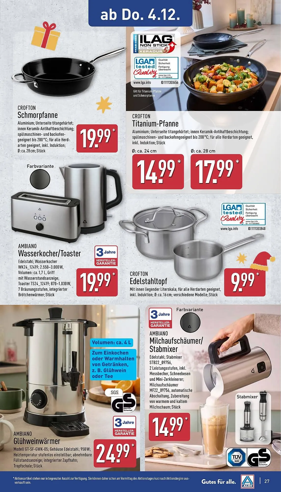 Aldi Nord Prospekt von 1. Dezember bis 6. Dezember 2025 - Prospekt seite 27