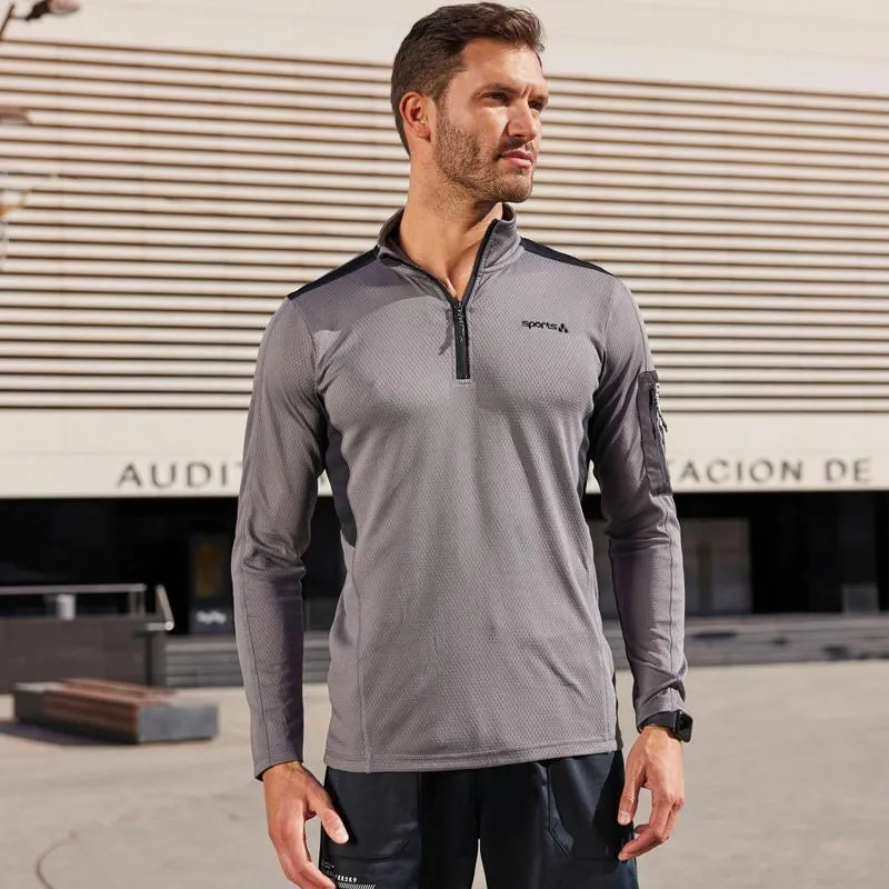 Herren-Sport-Shirt mit Reißverschluss-Tasche