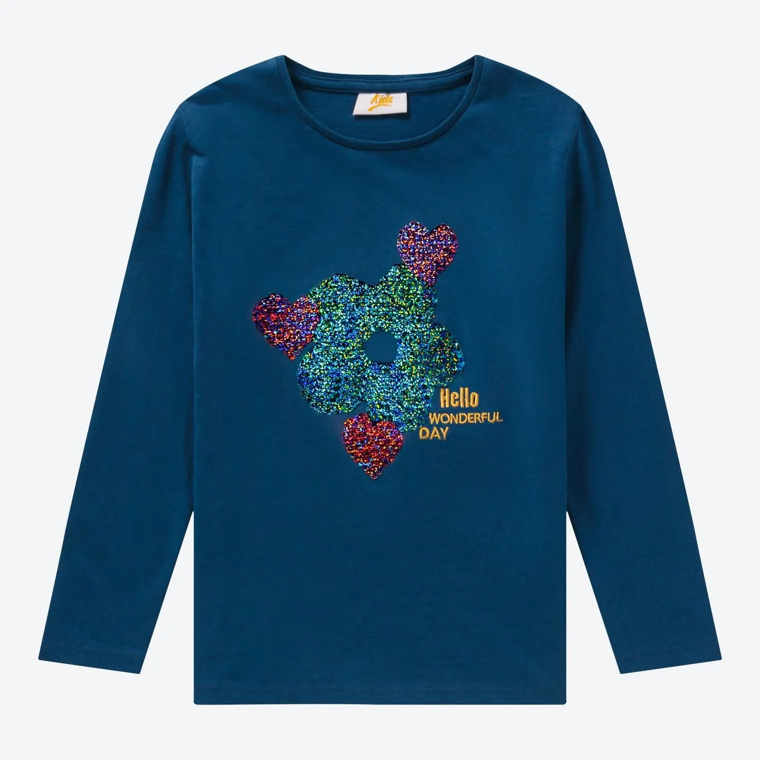 Kinder-Mädchen-Shirt mit Wendepailletten