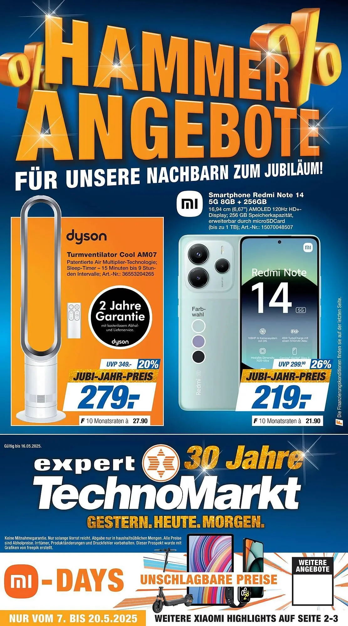 Expert Technomarkt Prospekt von 9. Mai bis 16. Mai 2025 - Prospekt seite 1