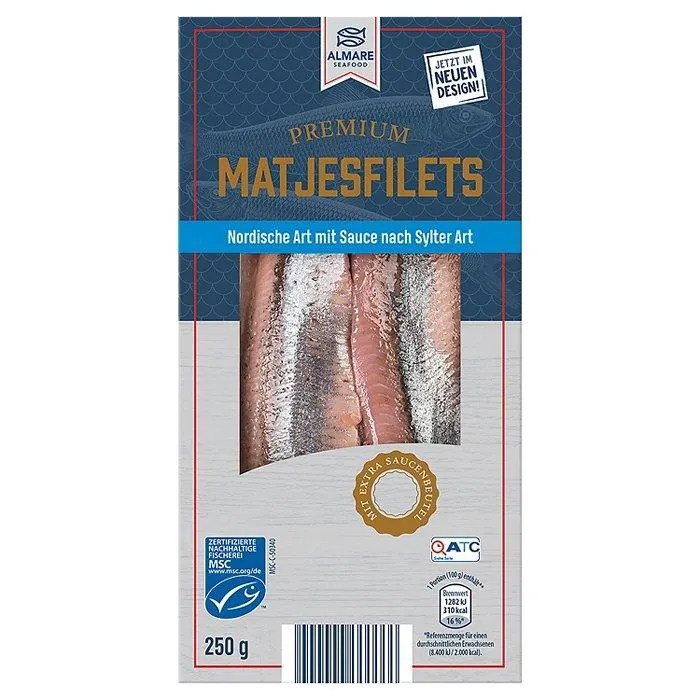 ALMARE Matjesfilet mit Sauce 250 g, Sauce Sylter Art