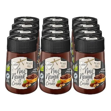 Lieblings Nuss-Nougat-Creme palmölfrei 400 g, 12er Pack