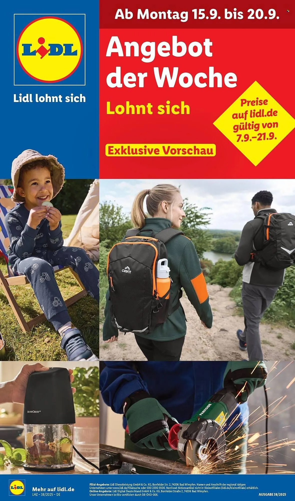 Lidl Prospekt von 15. September bis 20. September 2025 - Prospekt seite 1