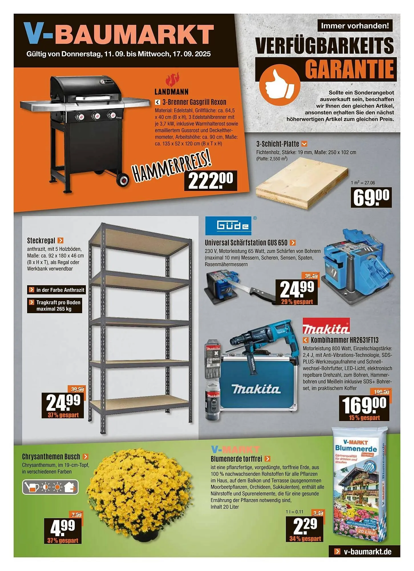 V Baumarkt Prospekt von 11. September bis 17. September 2025 - Prospekt seite 1