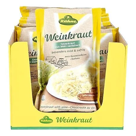 Kühne Sauerkraut mild 500 g Abtropfgewicht, 16er Pack