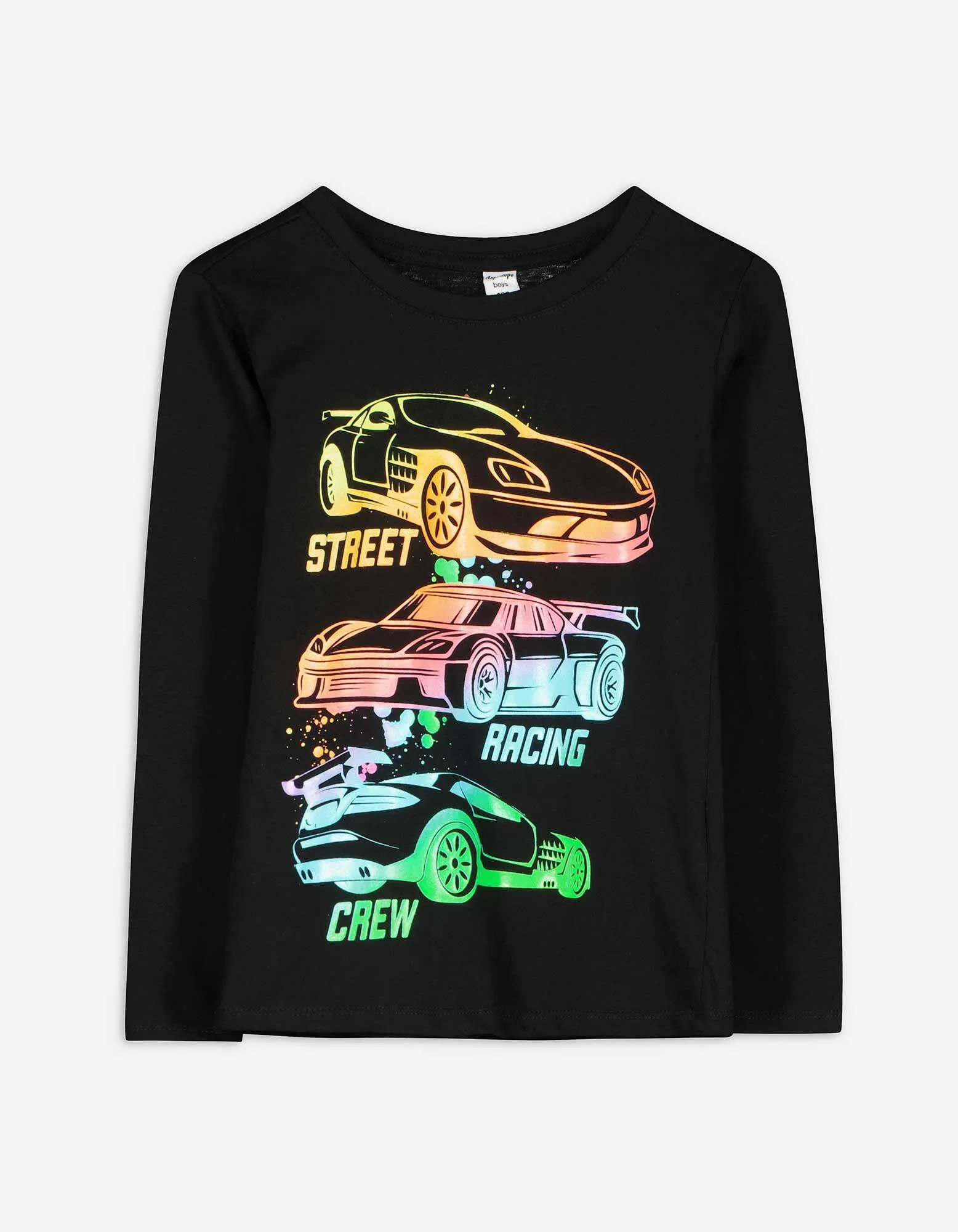 Langarmshirt - Print - schwarz