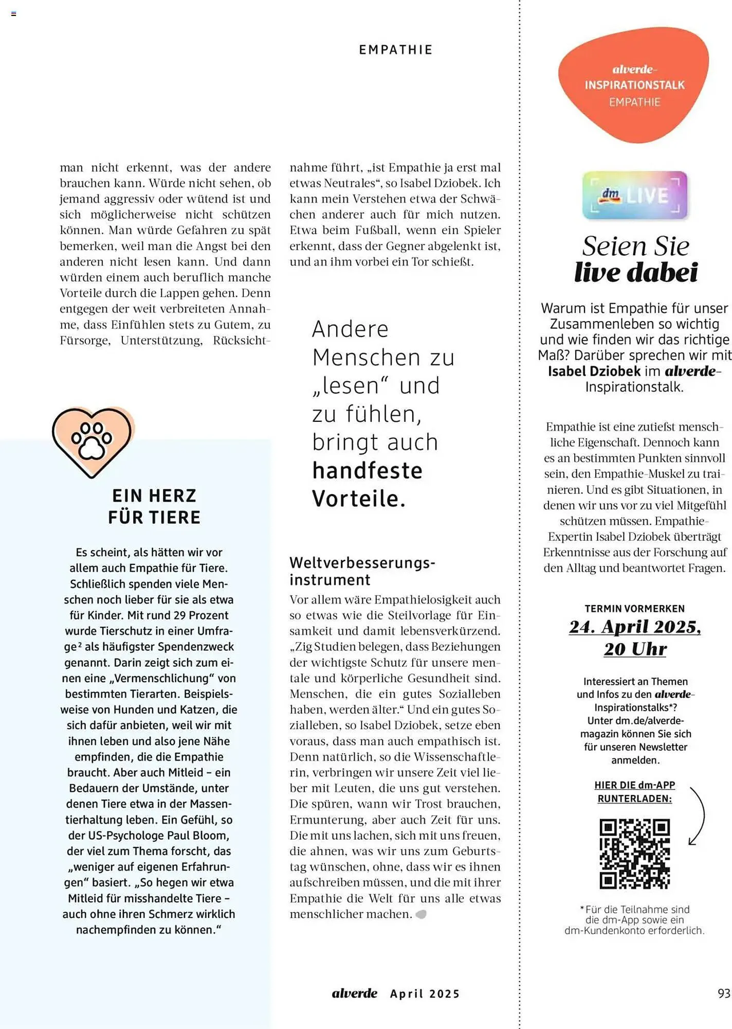 dm drogerie Prospekt von 1. April bis 30. April 2025 - Prospekt seite 93