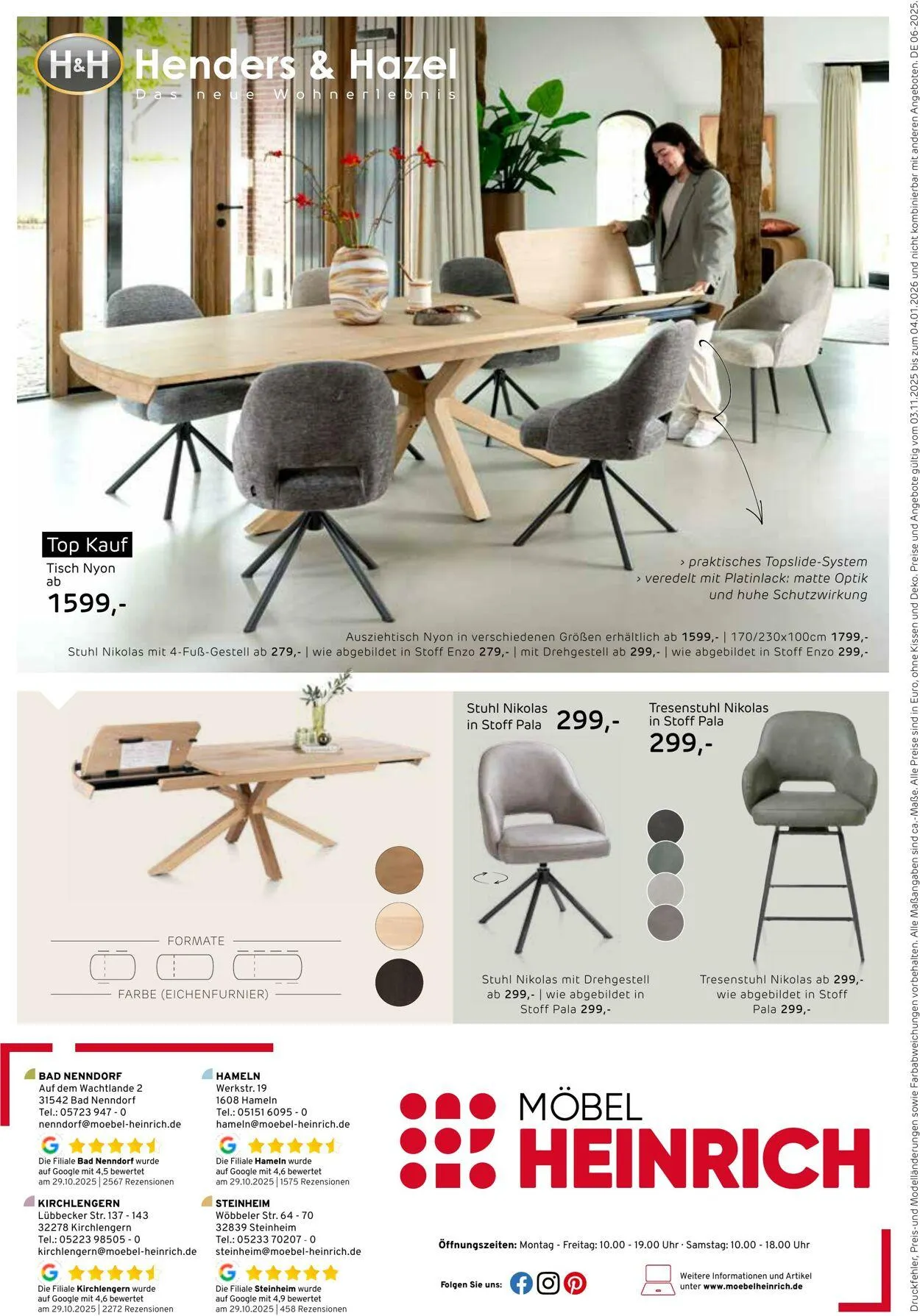 Möbel Heinrich Aktueller Prospekt von 3. November bis 4. Januar 2026 - Prospekt seite 8