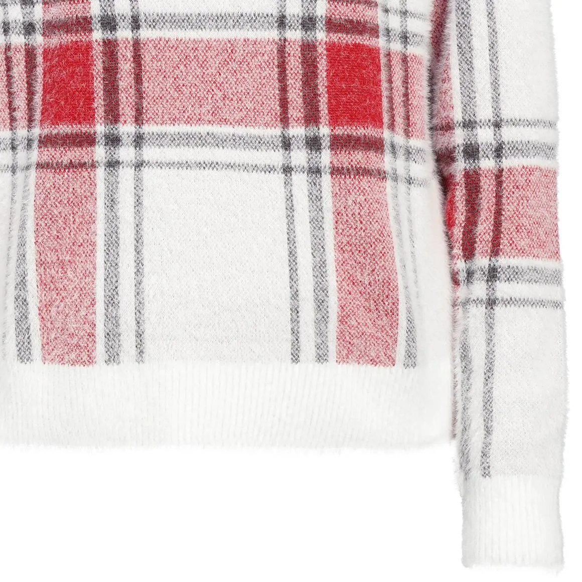 Damen Strickpullover im Karo-Look