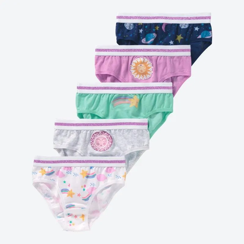 Kinder-Mädchen-Slips aus Baumwolle, 5er-Pack