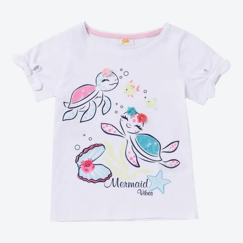 Kinder-Mädchen-T-Shirt mit Schildkröten-Motiv