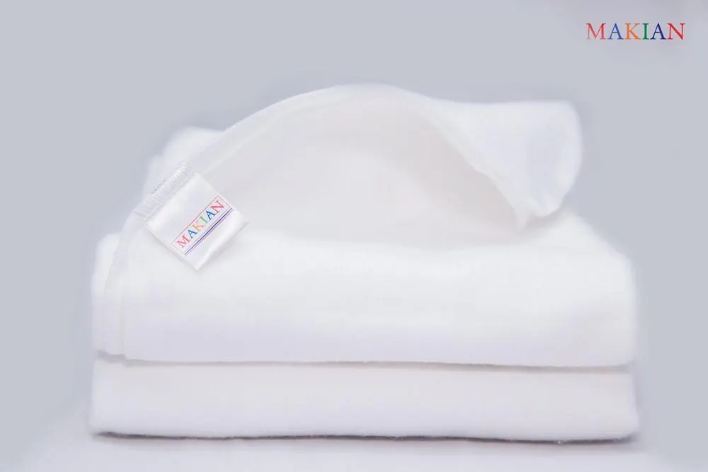 Molton Windeln, 2er Pack, 70x70cm, weiß