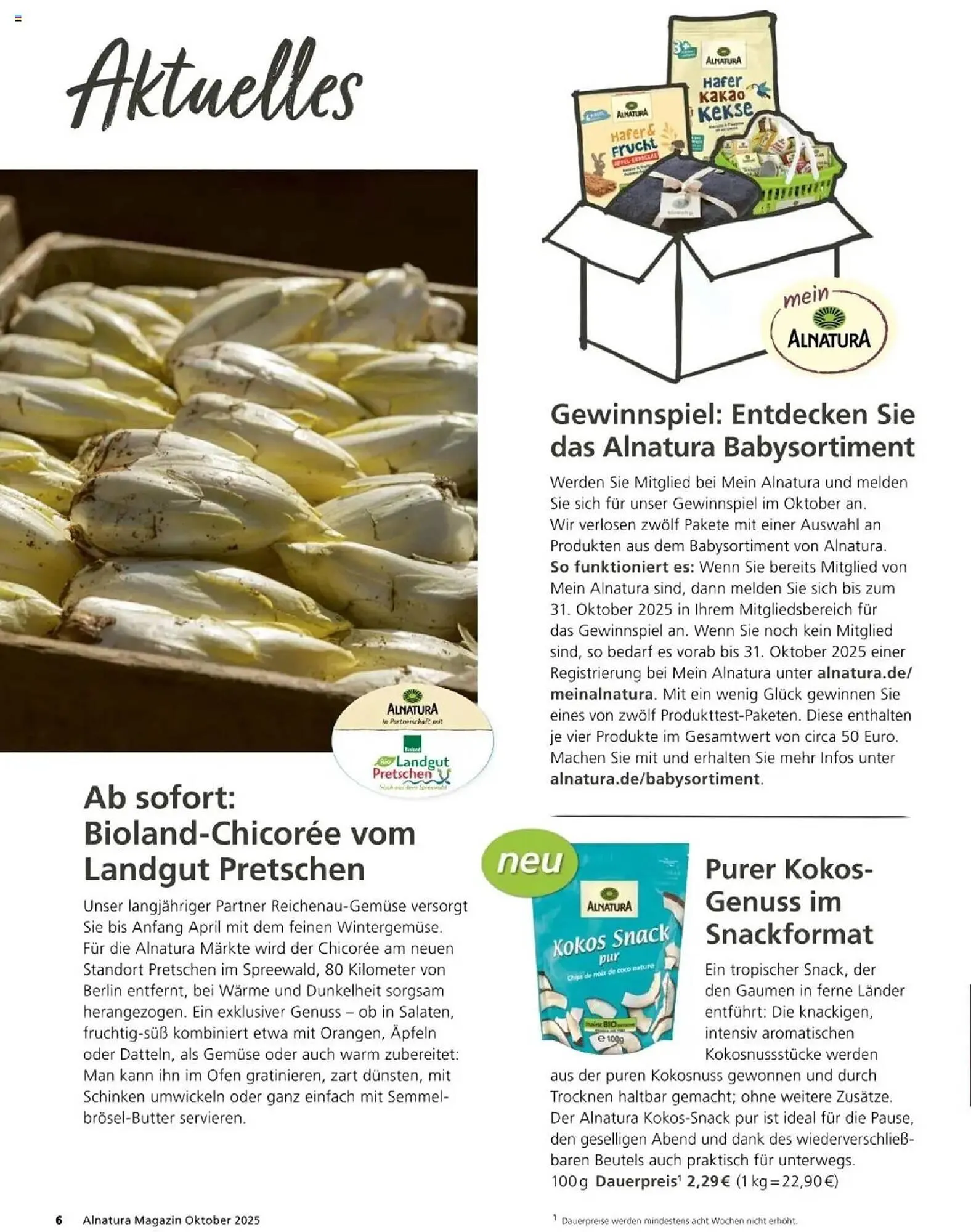 Alnatura Prospekt von 1. Oktober bis 31. Oktober 2025 - Prospekt seite 6