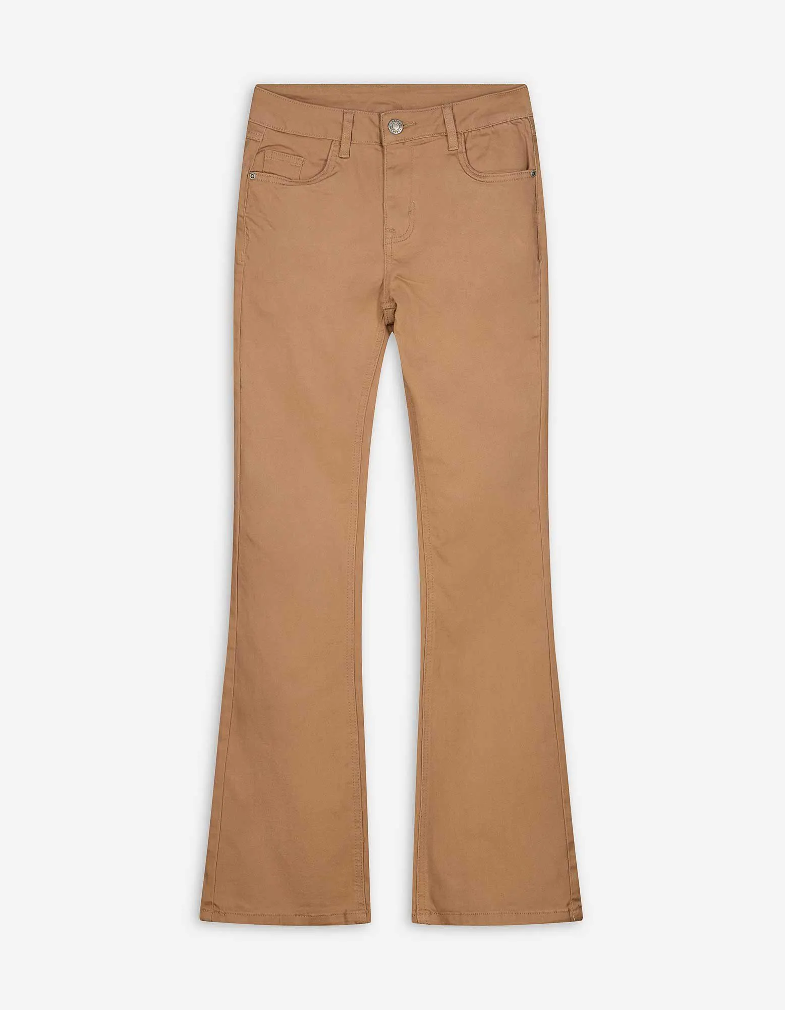 Hose - Bootcut Fit - hellbraun