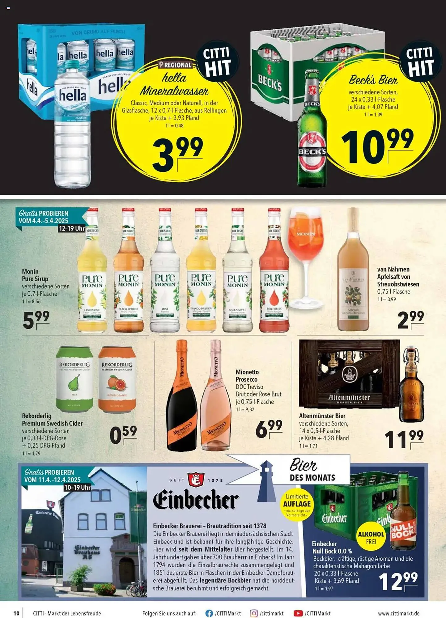 CITTI Markt Prospekt von 2. April bis 8. April 2025 - Prospekt seite 10
